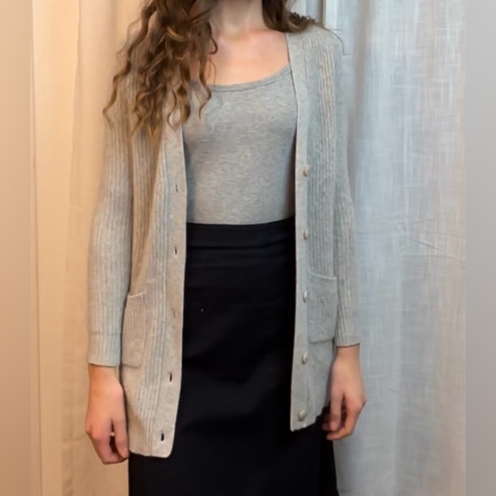 Naked Cashmere grey cashmere cardigan sweater v-neck 
Size XS